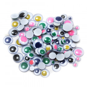 Wiggle Eyes - Round - Asst. Sizes & Colors - 100/B