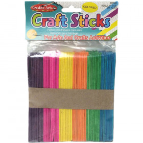 Creative Arts Craft Sticks - Regular Size - Colored - 4 1/2" X 3/8" - 150/Bg