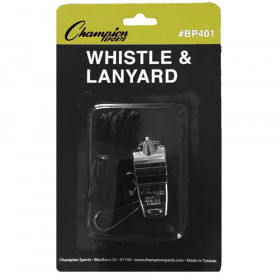Metal Whistle & Black Lanyard Pack