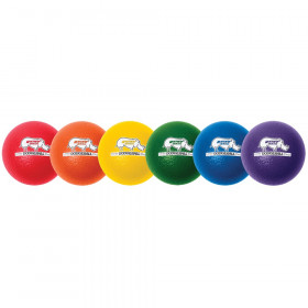 Rhino Skin 8-Inch Low Bounce Dodgeball Set, Assorted Colors, Set of 6