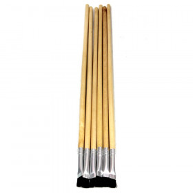 Easel Brushes, Long Handle, Long Handle, 0.25" Flat, 11.5" Long, 6 Brushes