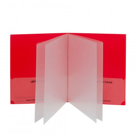 Classroom Connector Multi-Pocket Folders, Red, Box of 15