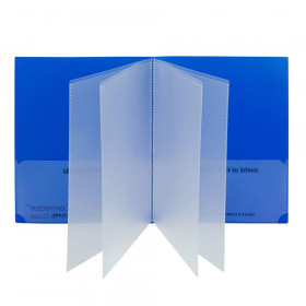 Classroom Connector Multi-Pocket Folders, Blue, Box of 15