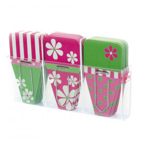 Daisy Clip-Tabs, Pack of 24, Pink/Green