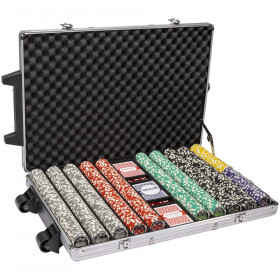 Ace Casino 1000pc Poker Chip Set with Rolling Case