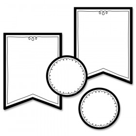 Pennants 6 Inch Designer Cut-Outs, Pack of 48