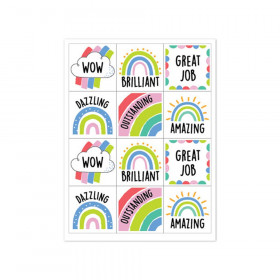 Rainbow Doodles Reward Stickers, Pack of 60