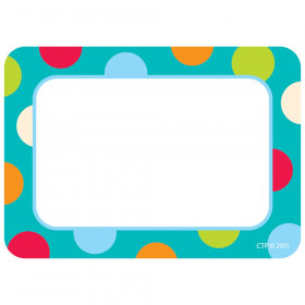 Dots on Turquoise Name Tag Labels, 36/Pack