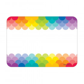 Painted Palette Rainbow Scallops Name Tag Labels, 36/Pack