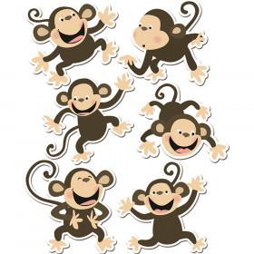 Monkeys Cut-Outs Variety Pack, 6 Designs, 6" x 6", 36 Per Pack