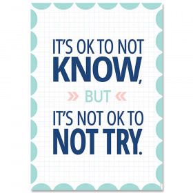 It's OK to not know... Calm & Cool Inspire U Poster