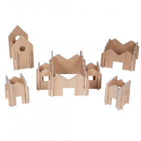 The Happy Architect, Wooden Building Set, Natural, 28 Pieces