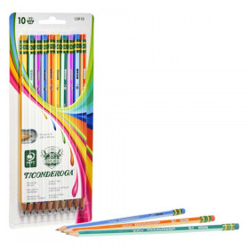 Pencils, #2 Soft, Neon Stripes, Presharpened, Pack of 10