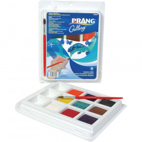 Gallery Tempera Cake Set, 9 Colors with Brush