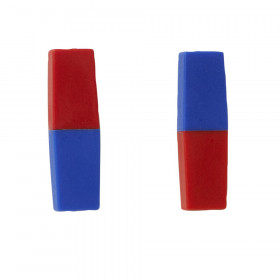North/South Bar Magnets 3", Red/Blue Poles, Pack of 2