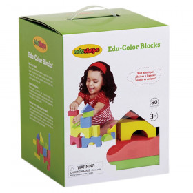 Edu-Color Building Blocks, Assorted Colors & Shapes, 80 Pieces
