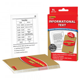 Reading Comprehension Practice Cards: Informational Text (Red Level)