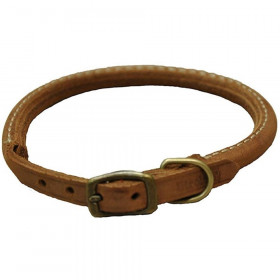 CircleT Rustic Leather Dog Collar Chocolate - 12"L x 3/8"W
