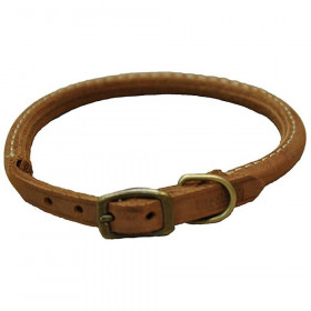 CircleT Rustic Leather Dog Collar Chocolate - 14"L x 3/8"W