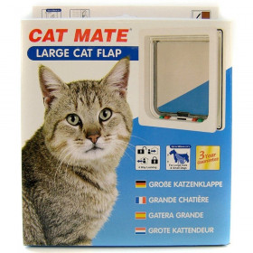 Cat Mate 4-Way Locking Self Lining Door-Large Cat Small Dog - 9.5"H x 2.25"W x 11.4"D