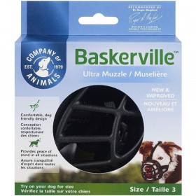 Baskerville Ultra Muzzle for Dogs - Size 3 - Dogs 25-45 lbs - (Nose Circumference 11")
