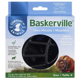 Baskerville Ultra Muzzle for Dogs - Size 4 - Dogs 40-65 lbs - (Nose Circumference 12.3")