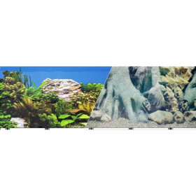 Blue Ribbon Freshwater Rock & Tree Trunks Double Sided Aquarium Background - 50' Long x 19" High