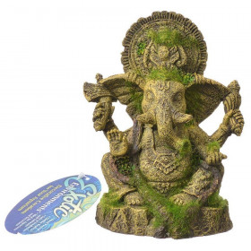 Exotic Environments Ganesha Statue with Moss Aquarium Ornament - 4.75"L x 4"W x 6.25"H