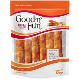 Healthy Hide Good N Fun Triple Flavor Rolls - 6 count