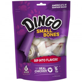 Dingo Meat in the Middle Rawhide Chew Bones - Small - 4" (6 Pack)
