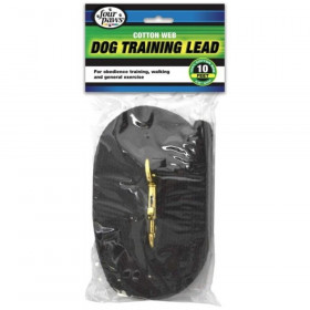 Four Paws Cotton Web Dog Training Lead 10' Long x 5/8"W Black - 1 count