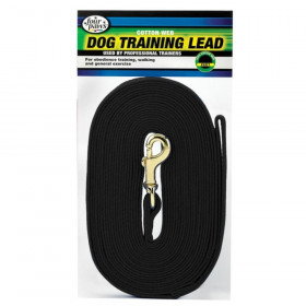 Four Paws Cotton Web Dog Training Lead - Black - 15" Long x 5/8" Wide