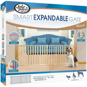 Four Paws Extra Wide Wood Safety Gate - 53"-96" Wide x 24" High