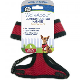 Four Paws Comfort Control Harness - Red - Small - For Dogs 5-7 lbs (14"-16" Chest & 8"-10" Neck)