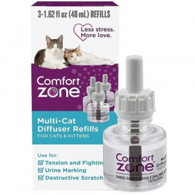Comfort Zone Multi-Cat Diffuser Refills For Cats and Kittens - 3 count