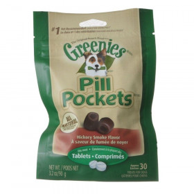 Greenies Pill Pockets Dog Treats Hickory Smoke Flavor - Tablets - 3.2 oz - (Approx. 30 Treats)
