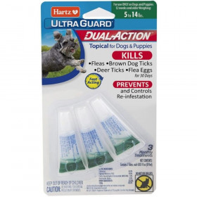Hartz UltraGuard Dual Action Topical Flea and Tick Prevention for Very Small Dogs (5 - 14 lbs) - 3 count