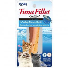 Inaba Tuna Fillet Grilled Cat Treat in Scallop Flavored Broth - 0.52 oz