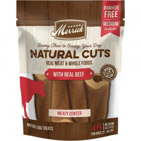 Merrick Natural Cut Beef Chew Treats Medium - 4 count