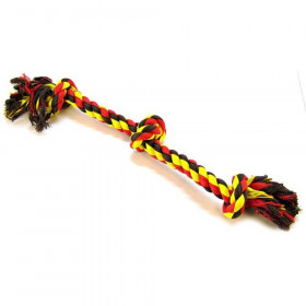 Flossy Chews Colored 3 Knot Tug Rope - Large - 25" Long