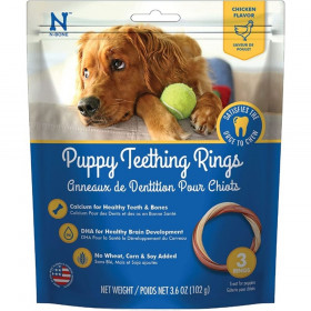 N-Bone Puppy Teething Ring - Chicken Flavor - Puppy Teething Ring - 3.5" Diameter (3 Pack)
