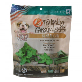 Loving Pets Totally Grainless Dental Care Chews - Fresh Breath Mint - Medium/Large Dogs - 6 oz - (Dogs over 16 lbs)