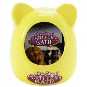 Kaytee Critter Bath - Ceramic - Assorted Colors - (3.5"L x 3.5"W x 4.25"H)