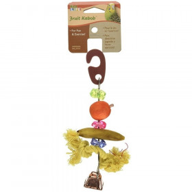 Penn Plax Bird Life Fruit-Kabob Wood Parakeet Toy - 8in. Long