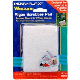 Penn Plax Wizard Algae Scrubber Pad for Acrylic or Glass Aquariums - 3"L x 4"W - 1 count