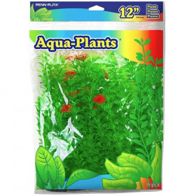 Penn Plax Plastic Plant Pack 12" Green - 6 count