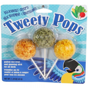Penn Plax Tweety Pops Puffed Rice Bird Treat - 3 count