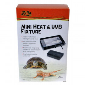 Zilla Mini Heat & UVB Fixture - 1 Pack - (9-1/4"L x 5-1/8"W x 2-5/8"H)