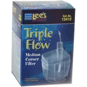 Lees Triple Flow Corner Filter - Medium - 3.5"L x 3.5"W x 5.5"H (75 GPH)