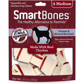 SmartBones Chicken & Vegetable Dog Chews - Medium - 5" Long - Dogs 20-40 Lbs (4 Pack)